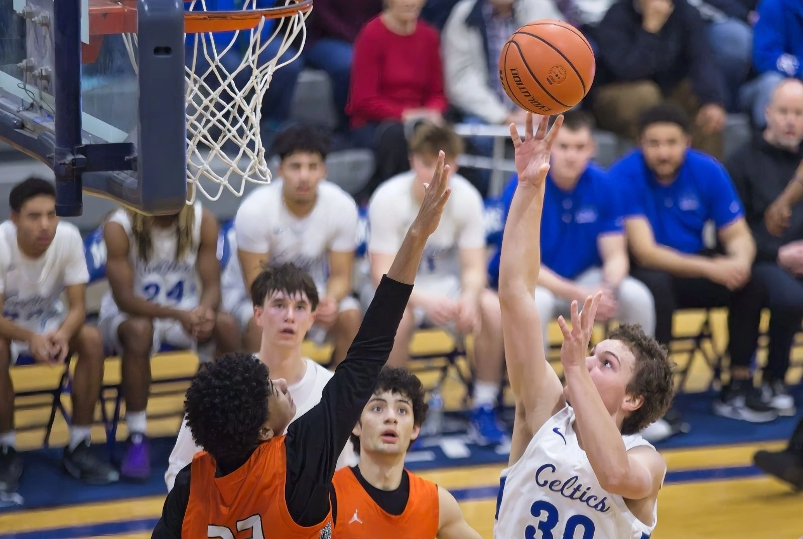 McNary HS Boys Soccer Team - moving with ball downfield