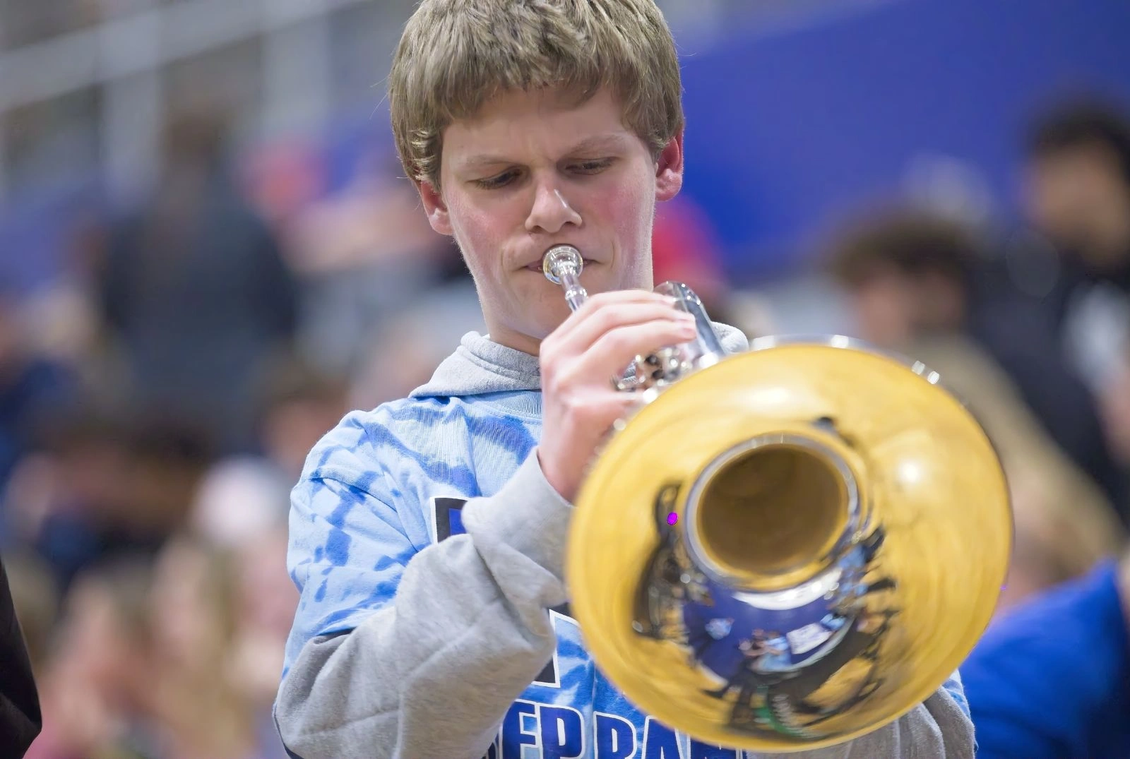 McNary HS Full Cheerleading Team in front of Football Stadium